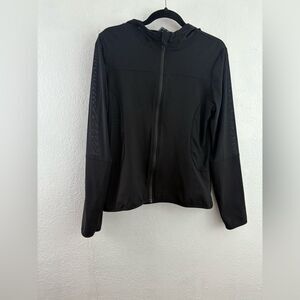 RUHE mesh black full zip hoodie size XL